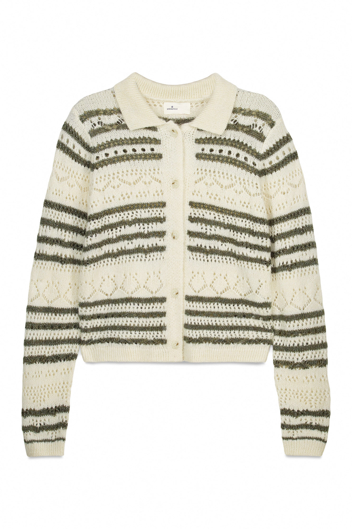 Springfield Striped pointelle cardigan