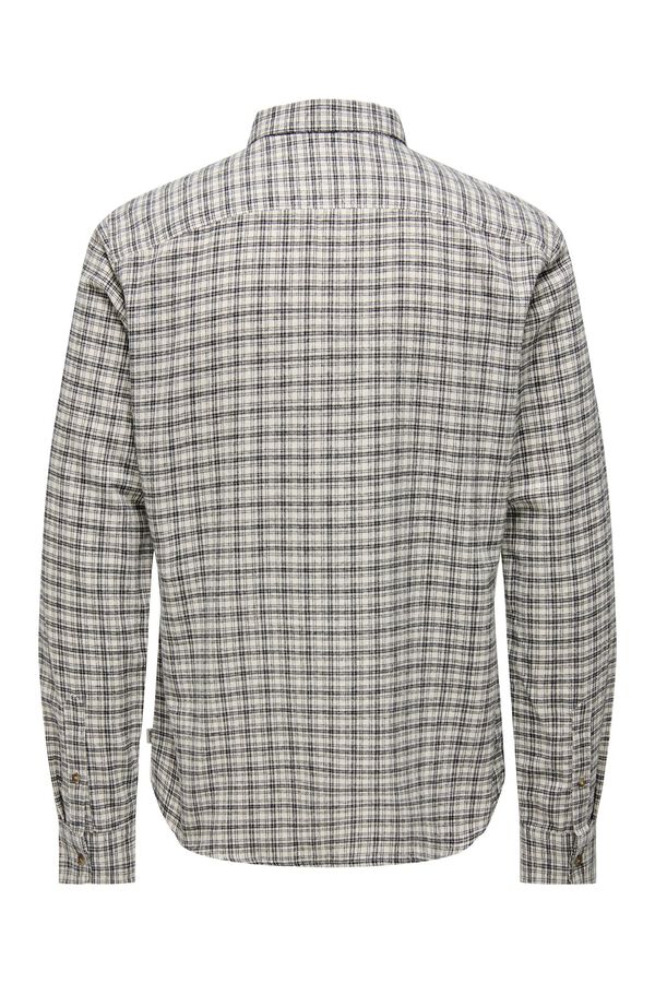 Only & Sons Camisa manga larga cuadros blanco
