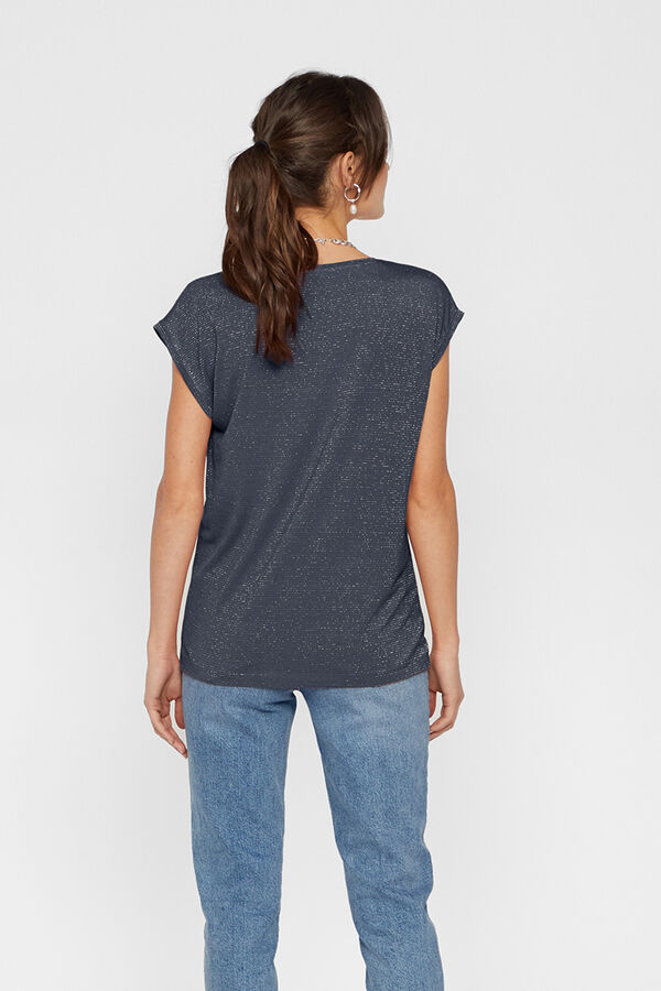 Pieces Camiseta lurex pico azul