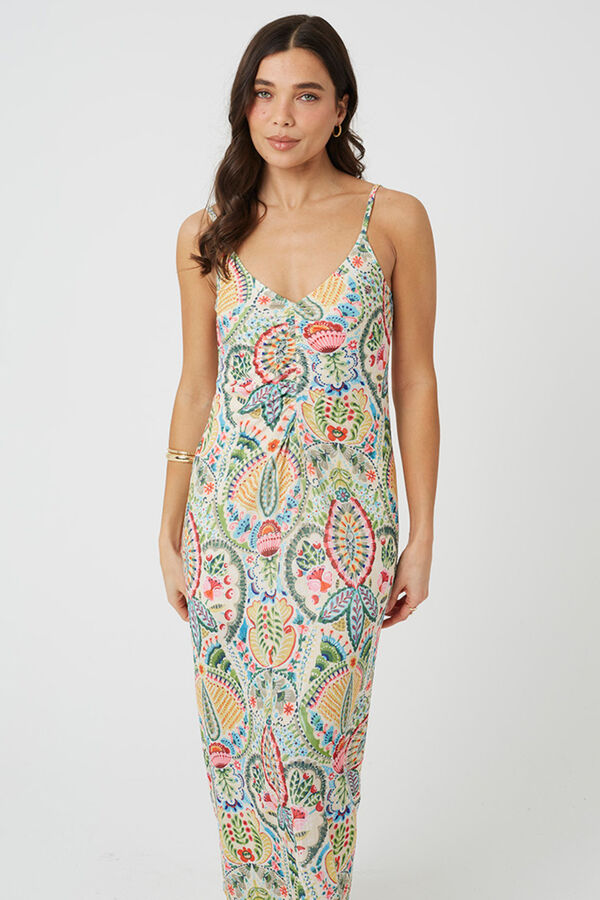 Brave Soul Vestido largo estampado azul