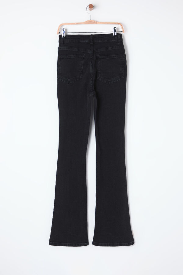 Trendyol Jeans flare de cintura alta preto