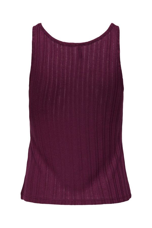 Only Sleeveless ribbed top red
