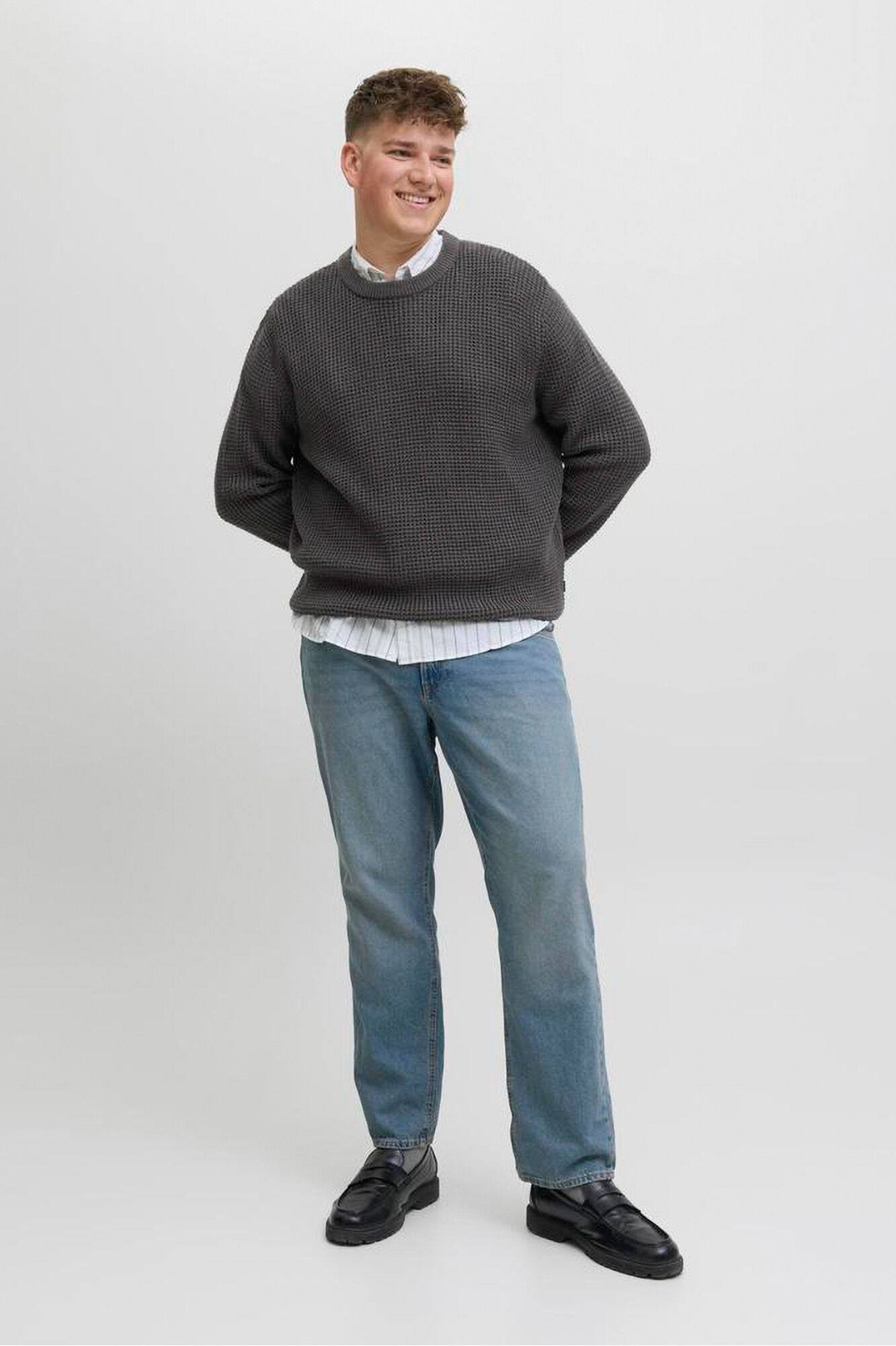 Jack & Jones PLUS Camisola b&aacute;sico de malha liso