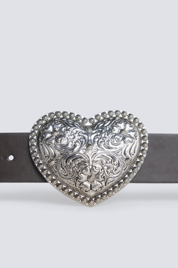 Springfield Heart buckle belt nude