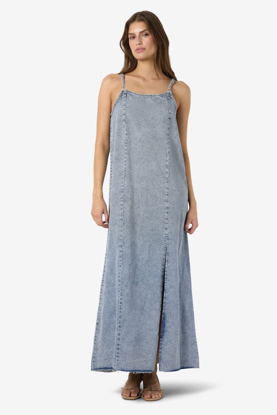 Vestido largo vaquero de tirantes