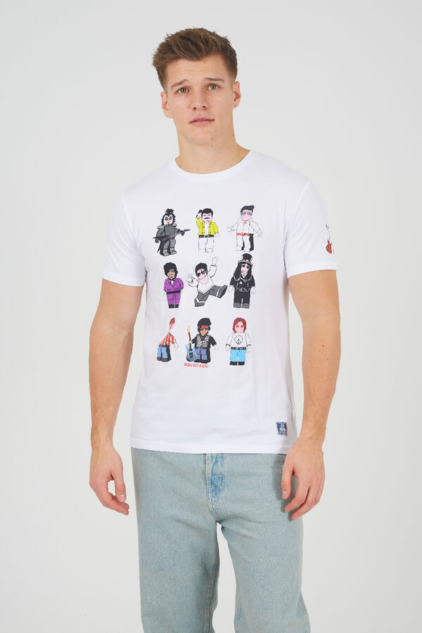Brave Soul Camiseta piezas de lego manga corta blanco