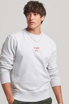 Springfield Casual Sweatshirt aufgesticktes Superdry-Logo grau