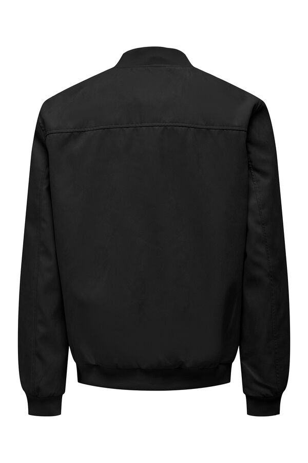 Only & Sons Casaco bomber em camur&ccedil;a sint&eacute;tica preto