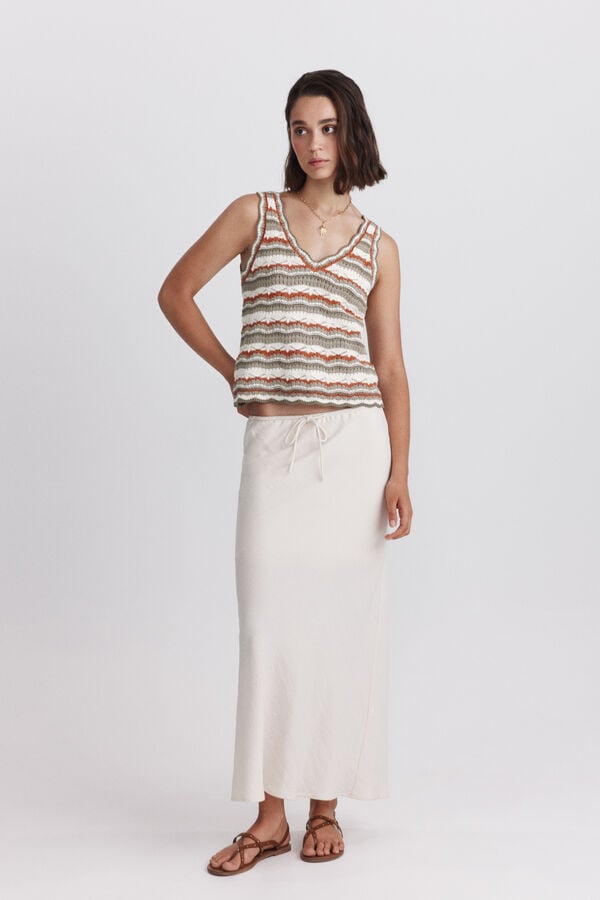 Springfield Vestido de malha multicolor bege