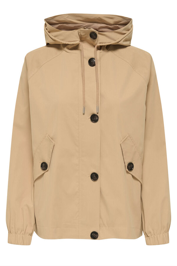 Only Parka con capucha tostado