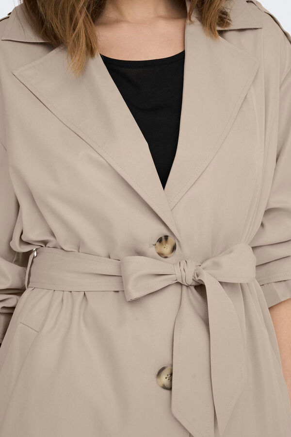 Only Gabardine comprida castanho