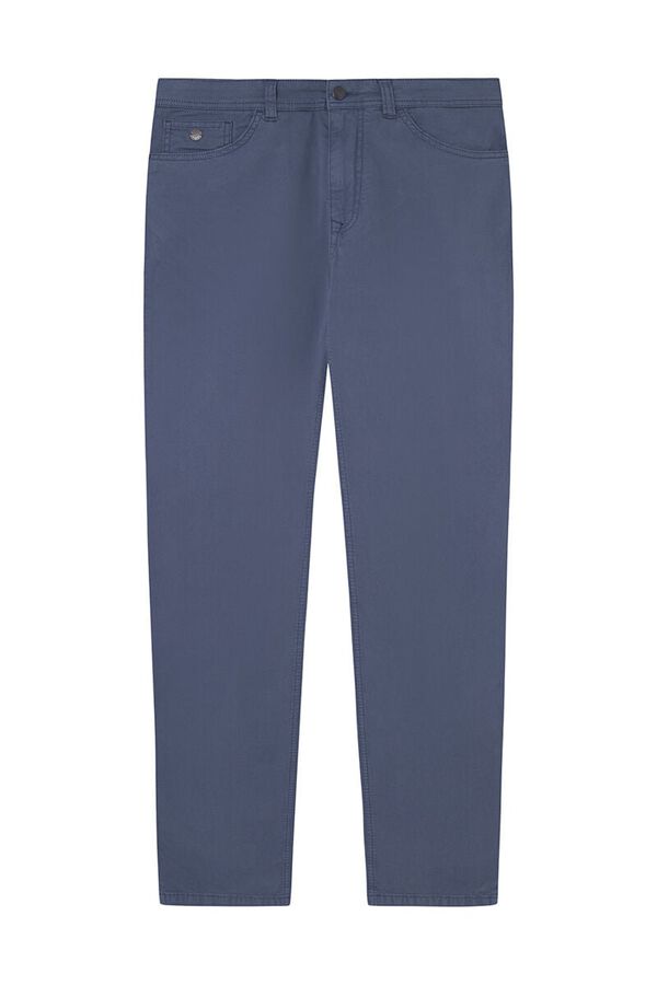 Springfield Lagane pantalone sa 5 džepova u boji uskog kroja ispranog izgleda plava