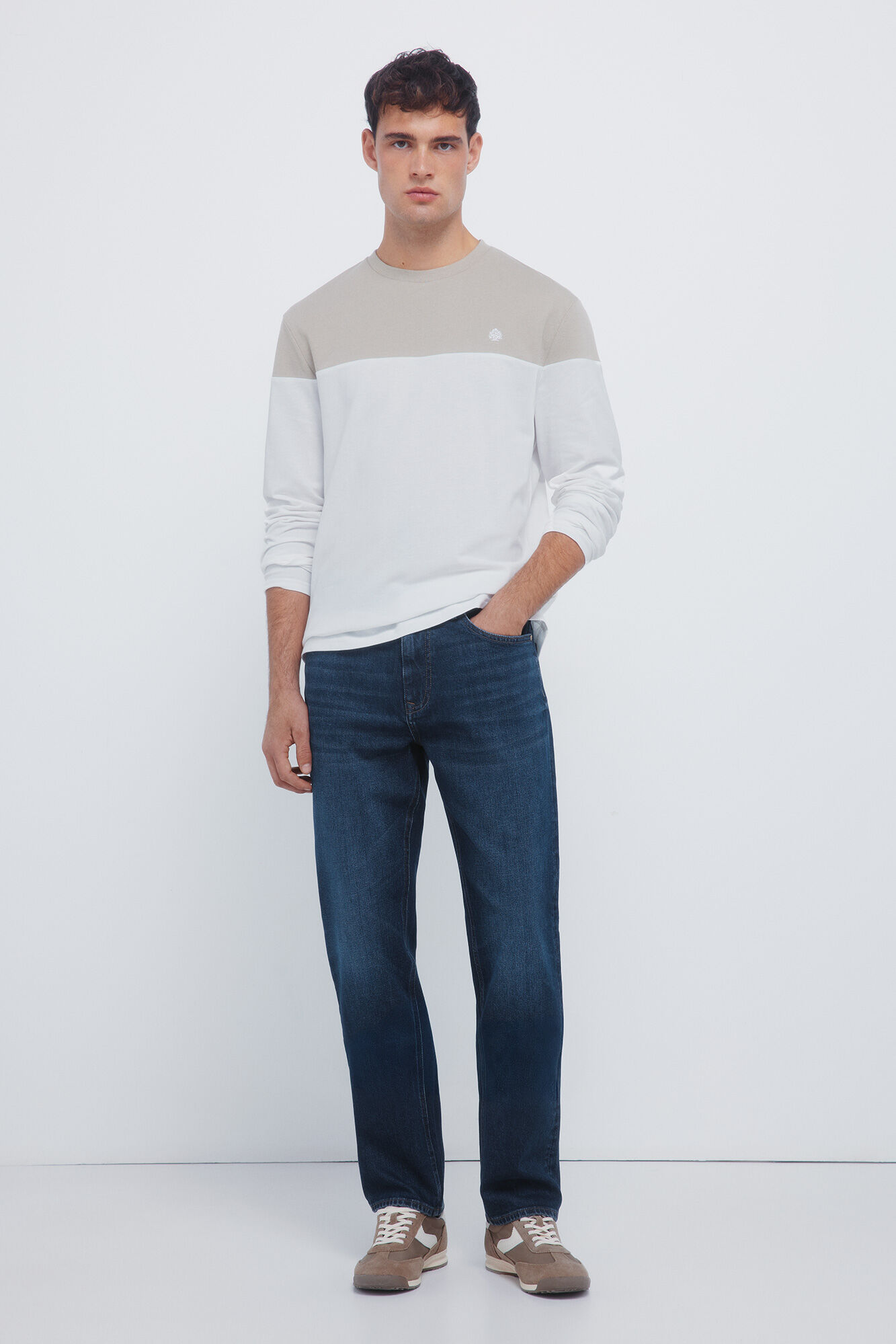 Springfield Long sleeve piqu&eacute; cut-out T-shirt