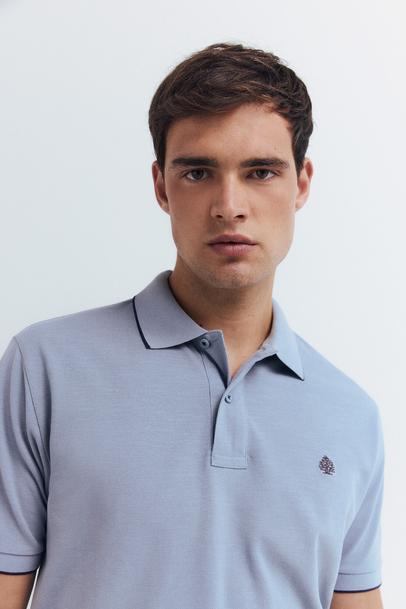 Springfield Fancy piqu&eacute; polo shirt with regular fit tipping neck