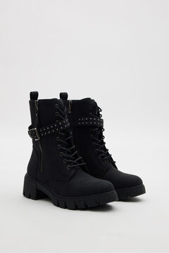 Inside Botines con cordones y cremallera