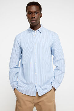 Springfield Striped pinpoint shirt blue