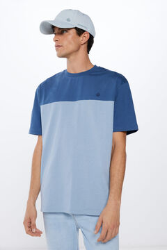 Springfield T-shirt color block bleu mix