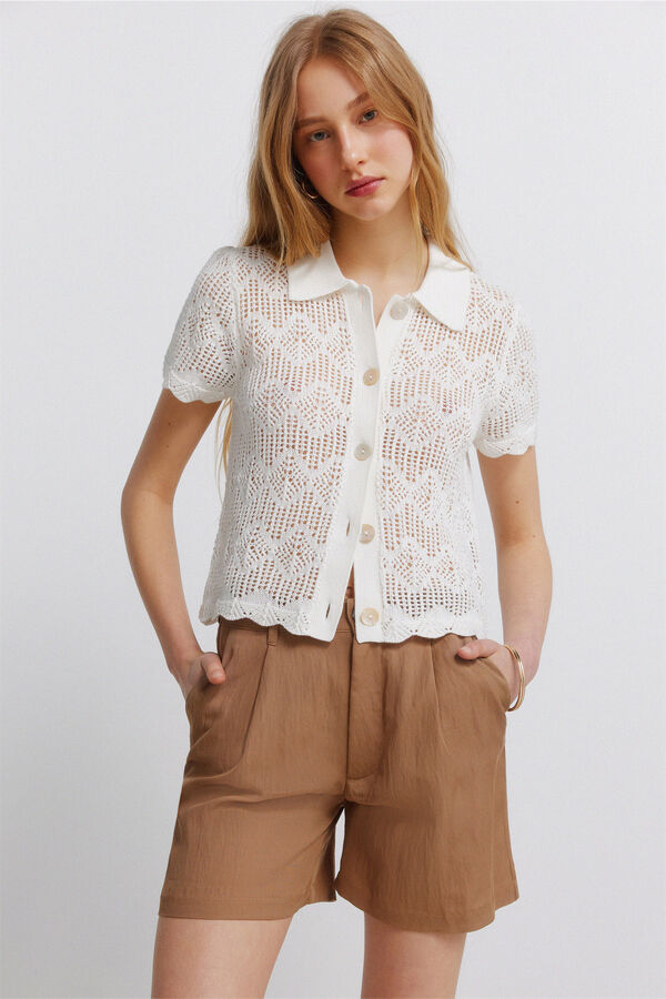 Springfield Bermuda &agrave; pinces nude