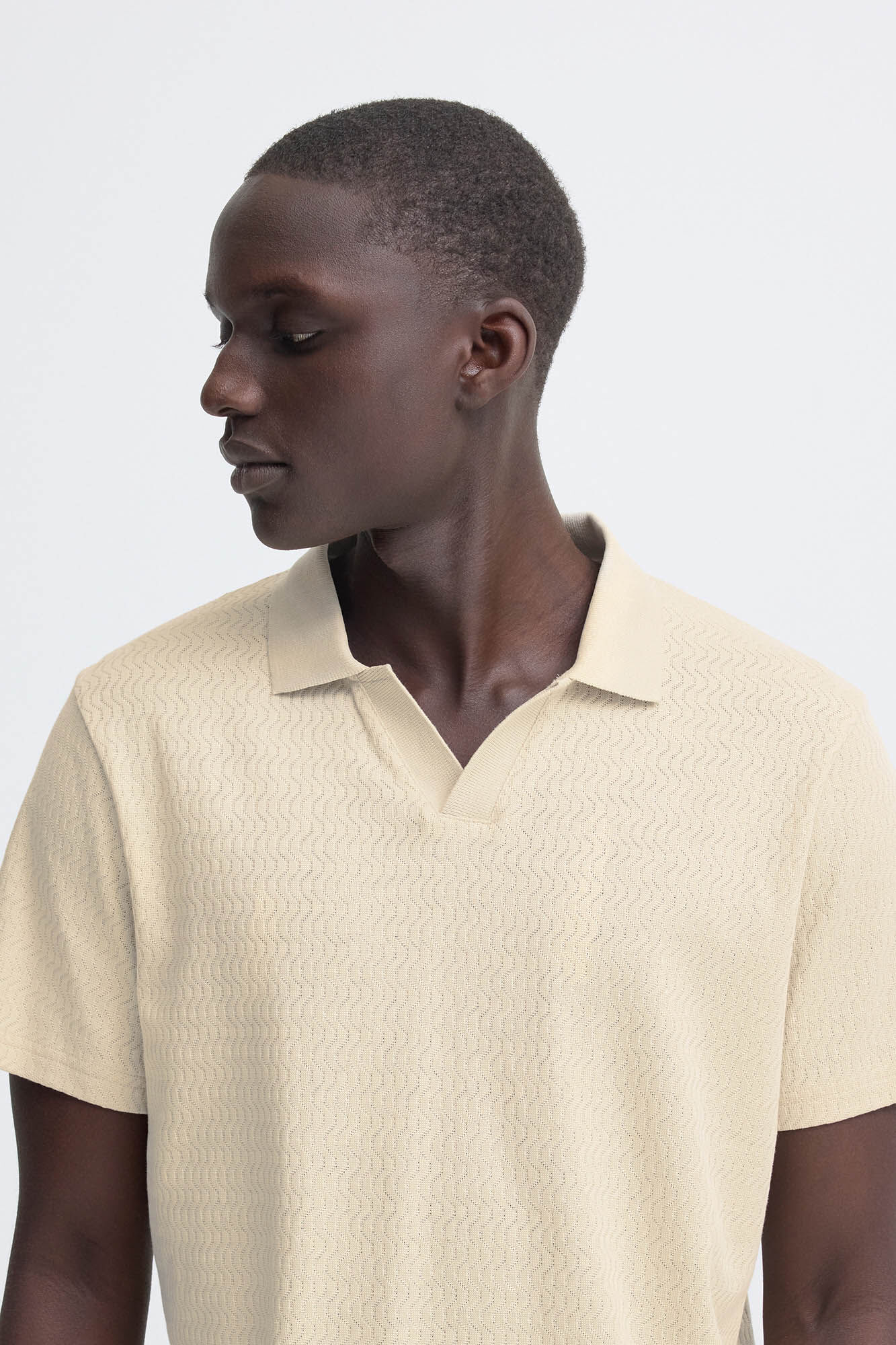 Blend Polo de malha decote em V