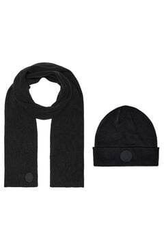 Springfield Knitted hat and scarf set black