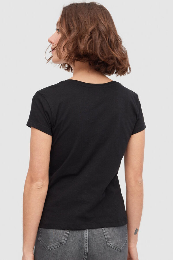 Springfield T-Shirt mit Print schwarz
