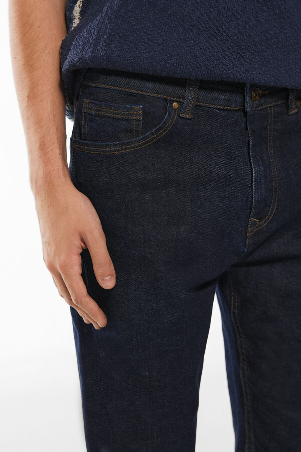 Springfield Regular fit desized wash jeans navy