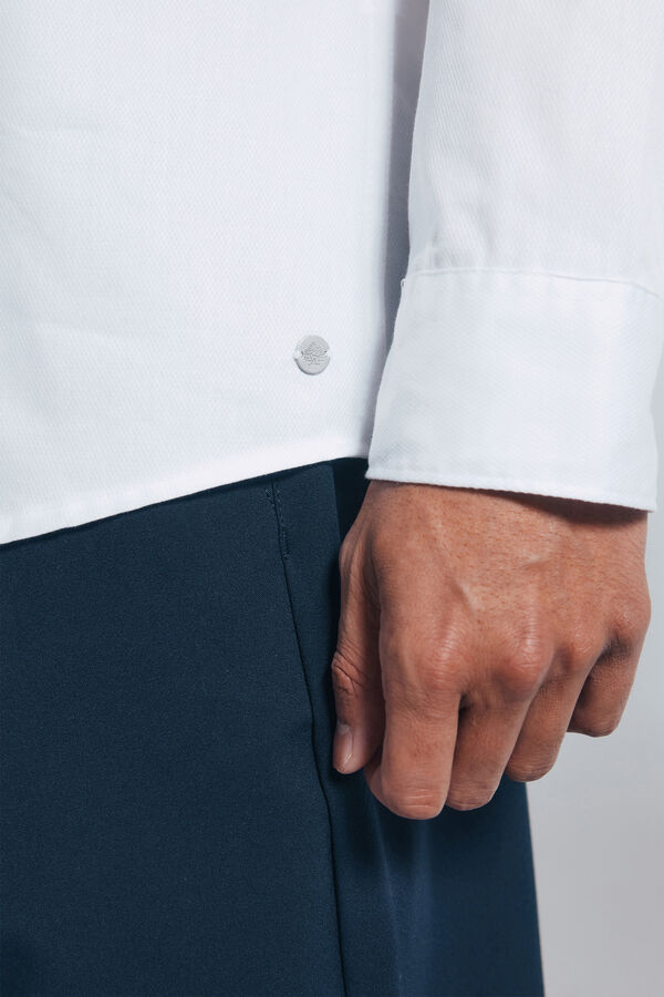 Springfield Easy care structured shirt white