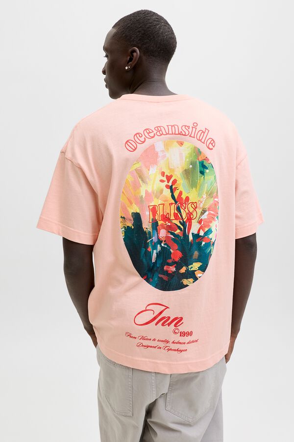 Jack & Jones Camiseta loose algod&oacute;n rosa