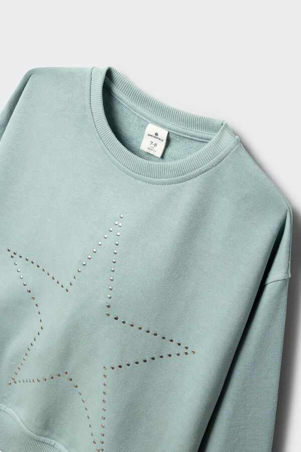 Springfield Kids Zvezdasti duks sa nitnama za devojčice Print