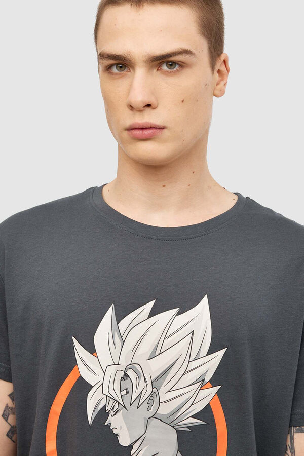 Springfield Dragon Ball print T-shirt grey mix