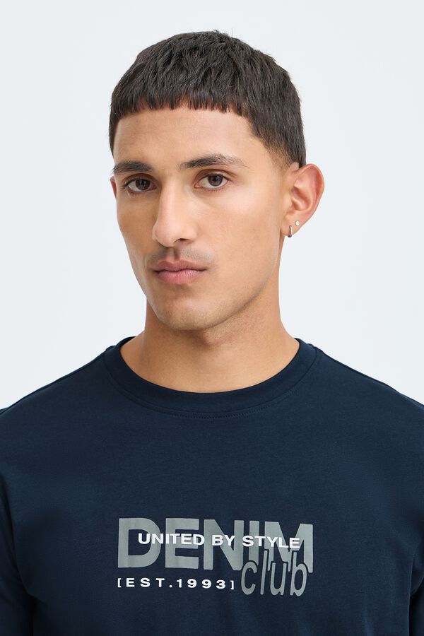 Blend Cotton long sleeve T-shirt bleu