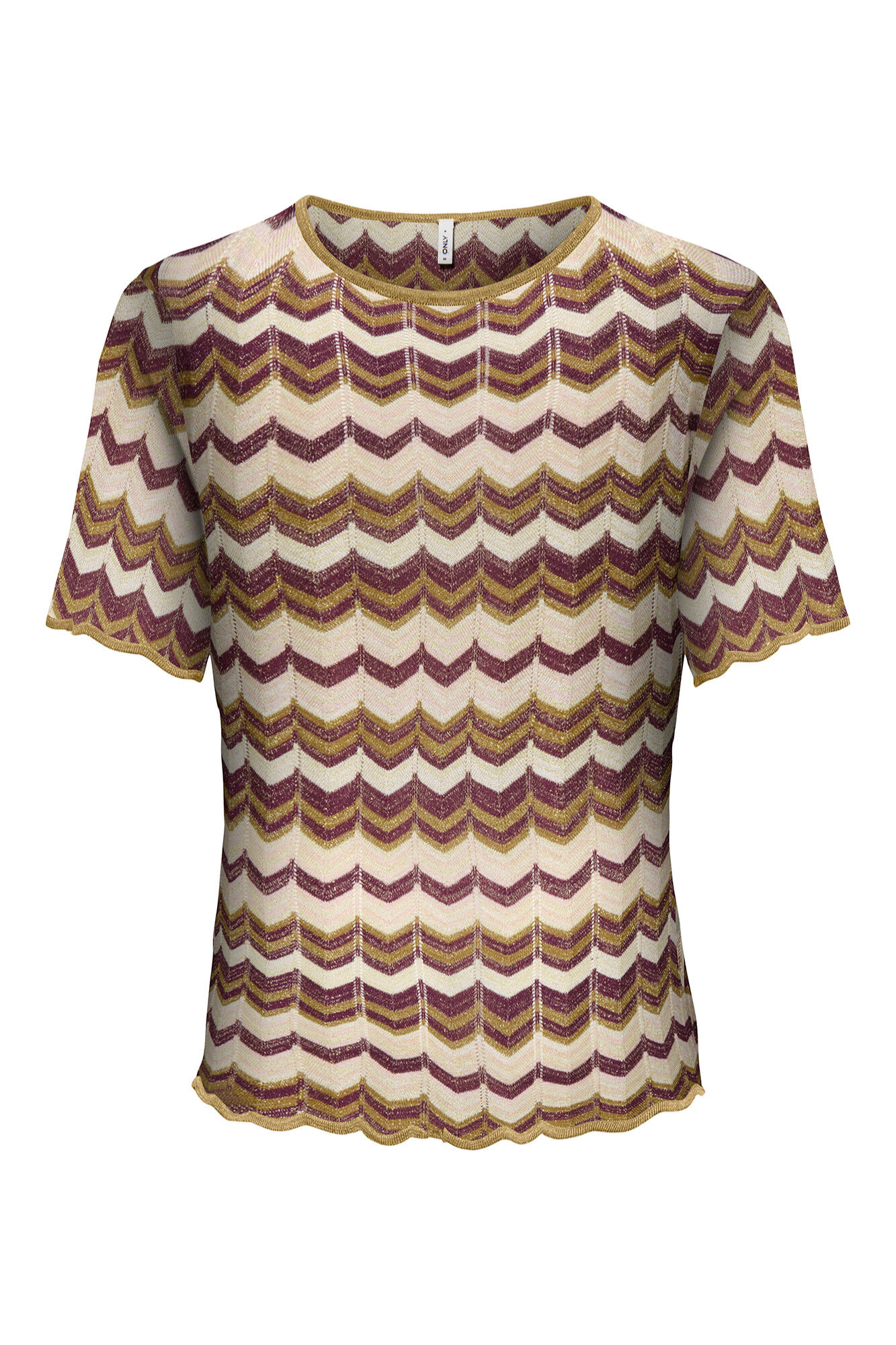 Only Glitzer-T-Shirt mit geometrischem Print