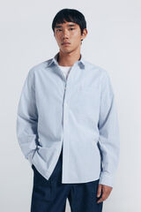 Springfield Striped poplin shirt blue
