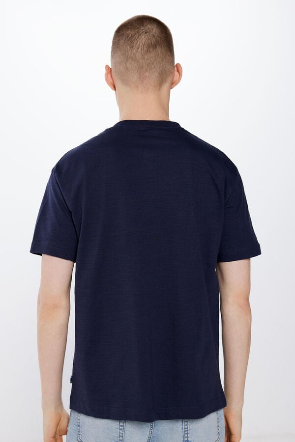 Springfield T-Shirt Henley blau