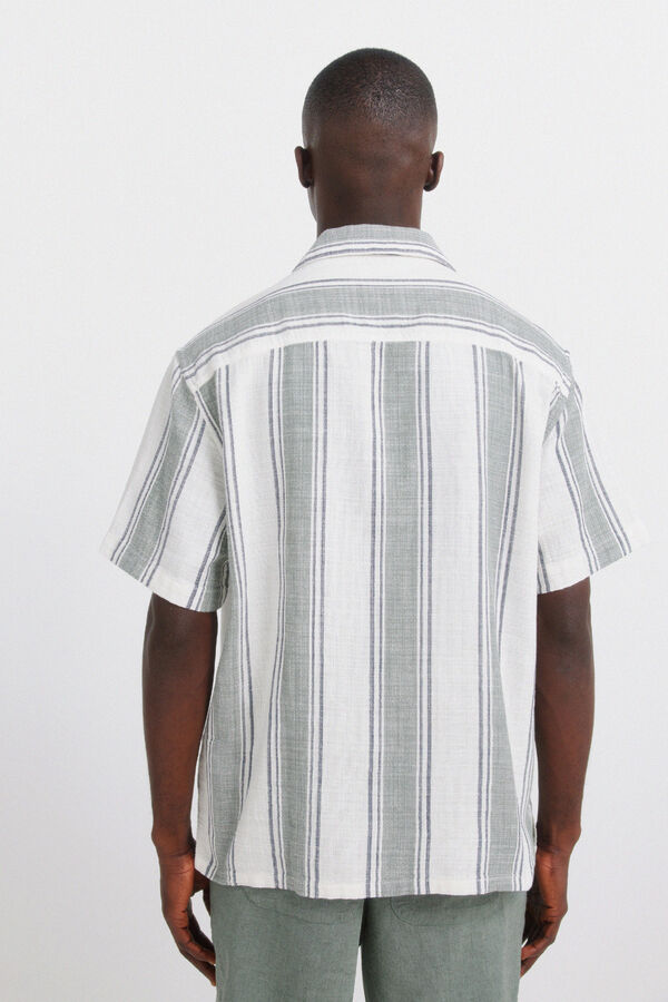 Springfield Rustic striped short sleeve shirt green