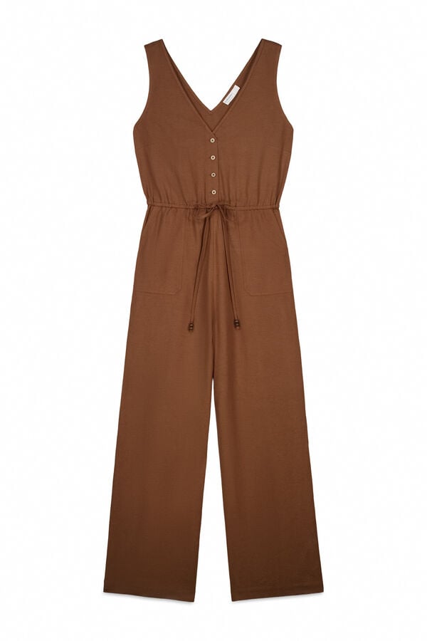 Springfield Printed sleeveless jumpsuit nud