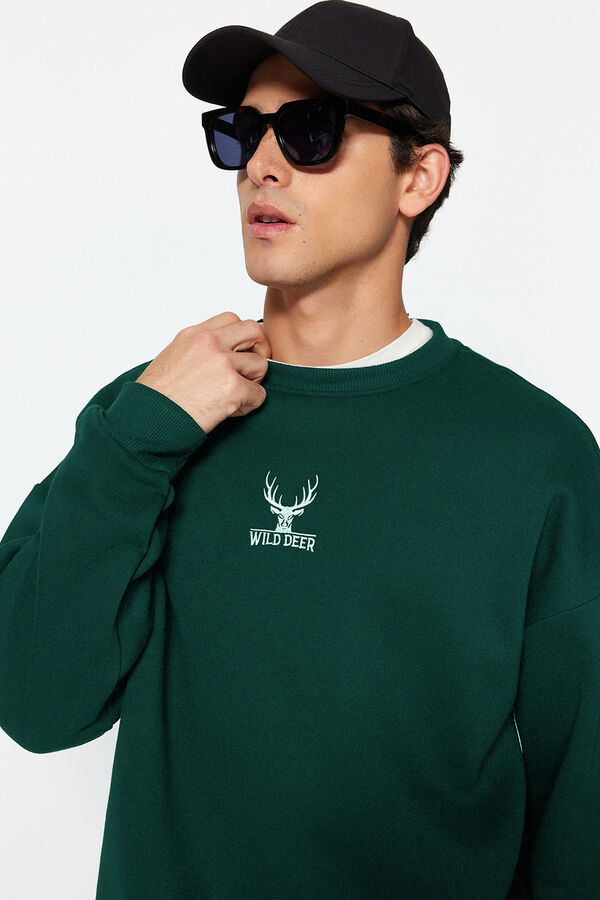 Trendyol Sweatshirt de gola redonda verde