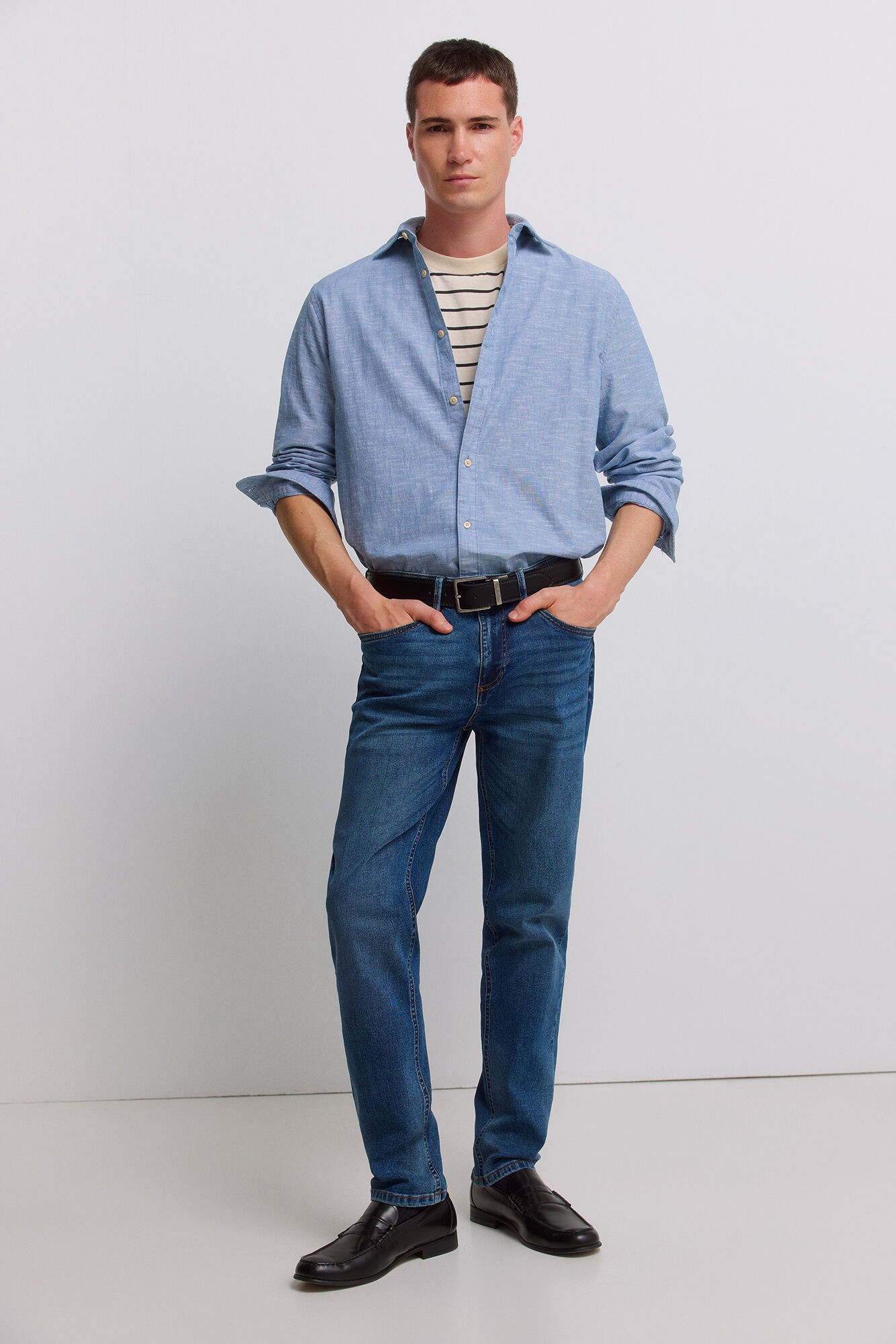 Springfield Mid-wash skinny fit jeans