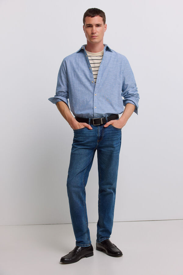 Springfield Mid-wash skinny fit jeans blue