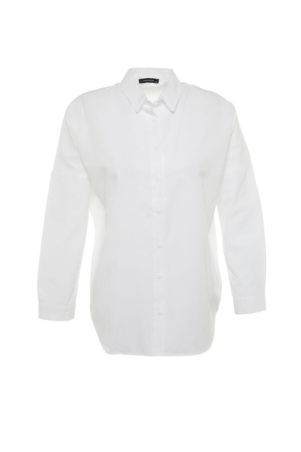 Trendyol Camisa oversize b&aacute;sica bege