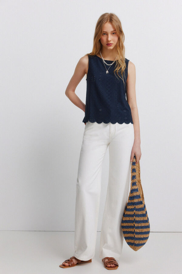 Springfield Crochet vest top blue