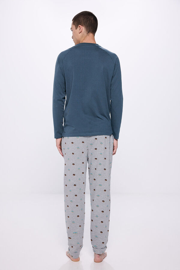 Springfield Long raglan sleeve donut pajamas acqua