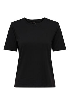 Only T-shirt lisa de manga curta preto