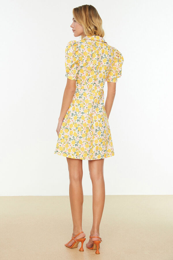 Trendyol Short shirt collar dress printed