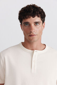 Springfield Piqu&eacute; texture Henley T-shirt
