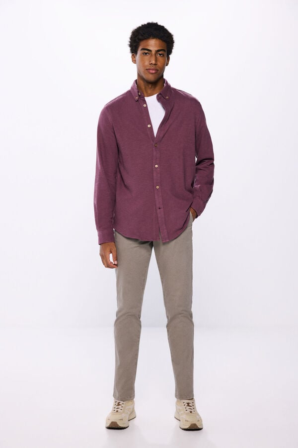 Springfield Rustic jersey-knit shirt deep red