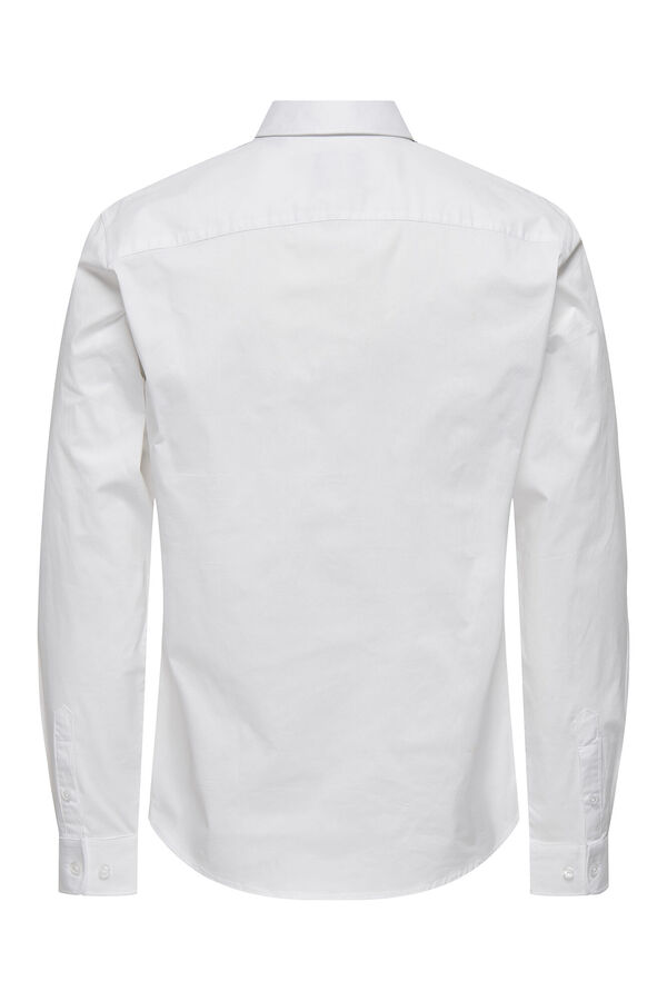 Springfield Langärmeliges Oxford-Hemd blanco