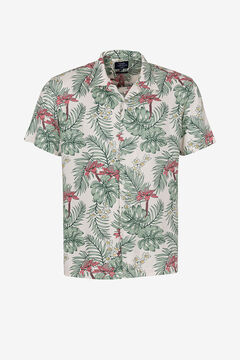 Springfield Tropical print relaxed fit shirt barna