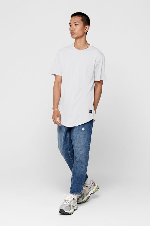 Only & Sons T-shirt b&aacute;sica branco