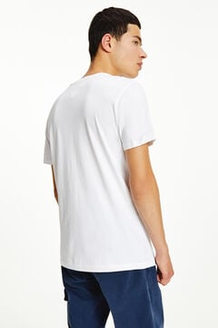 Springfield Short-sleeved round neck logo T-shirt. white